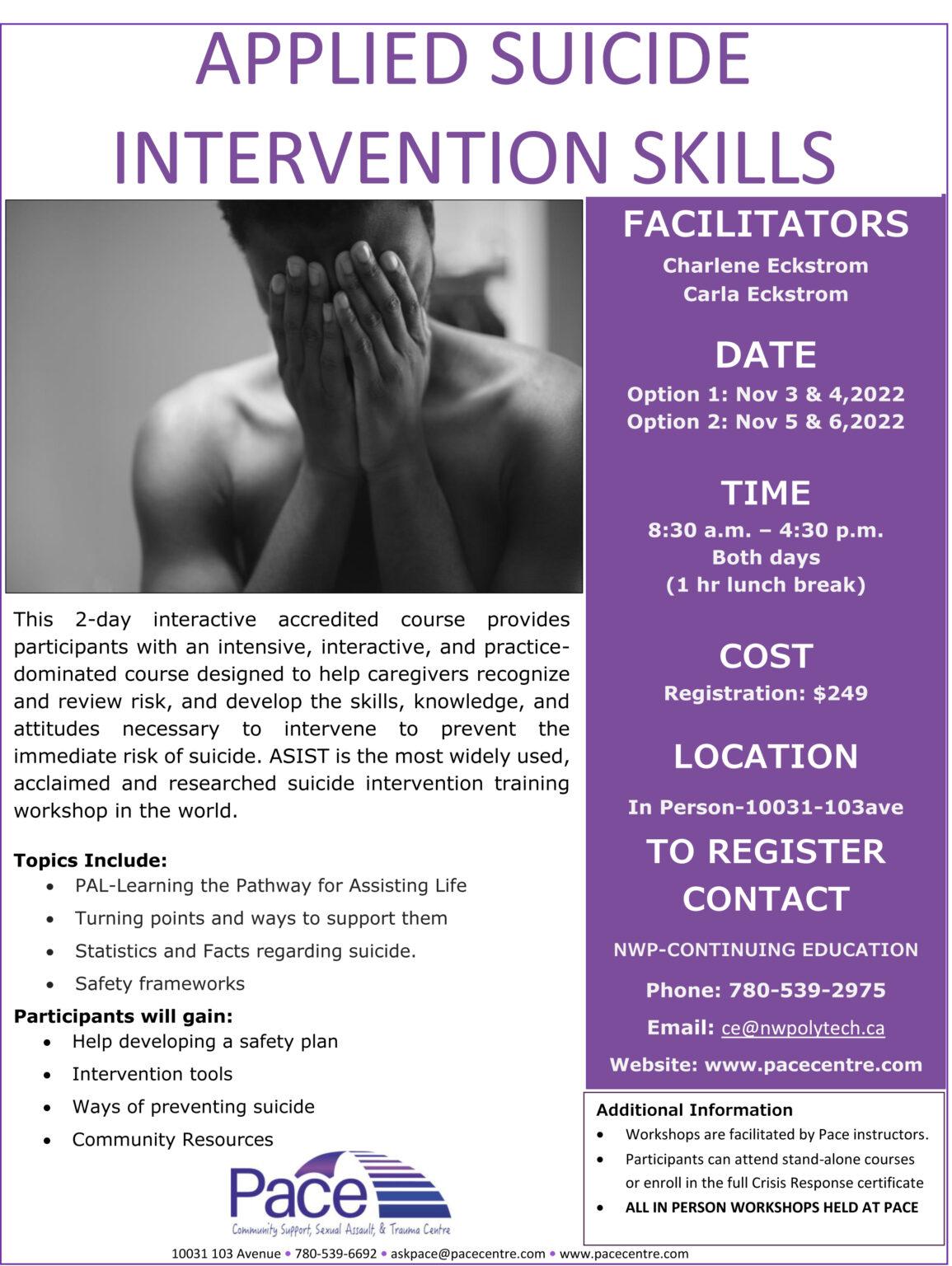 Asist Applied Suicide Intervention Skills Pace Centre 9922